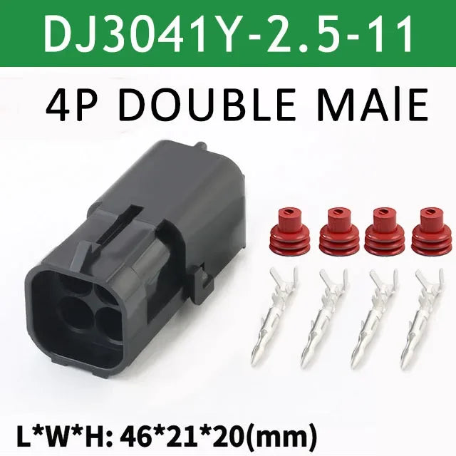 5/20/100sets 1 2 3 4 6Pin Way Delphi 2.5 GM Automotive Female Male Weather Pack Electrical Socket Plug Automobile Connectors