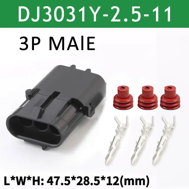 5/20/100sets 1 2 3 4 6Pin Way Delphi 2.5 GM Automotive Female Male Weather Pack Electrical Socket Plug Automobile Connectors