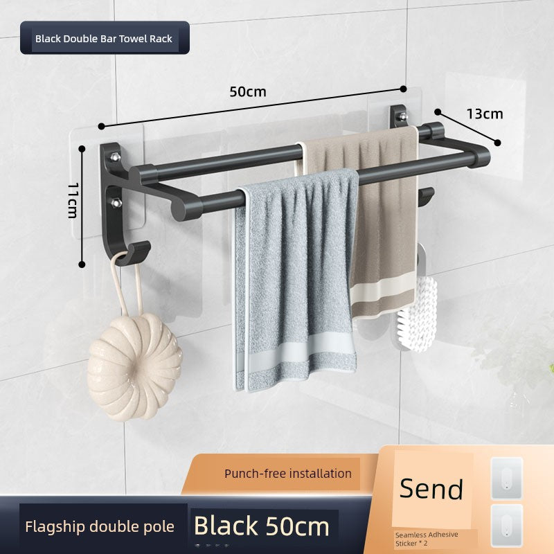 Wall-Mounted Alumimum Single Rod Toilet Towel Rack
