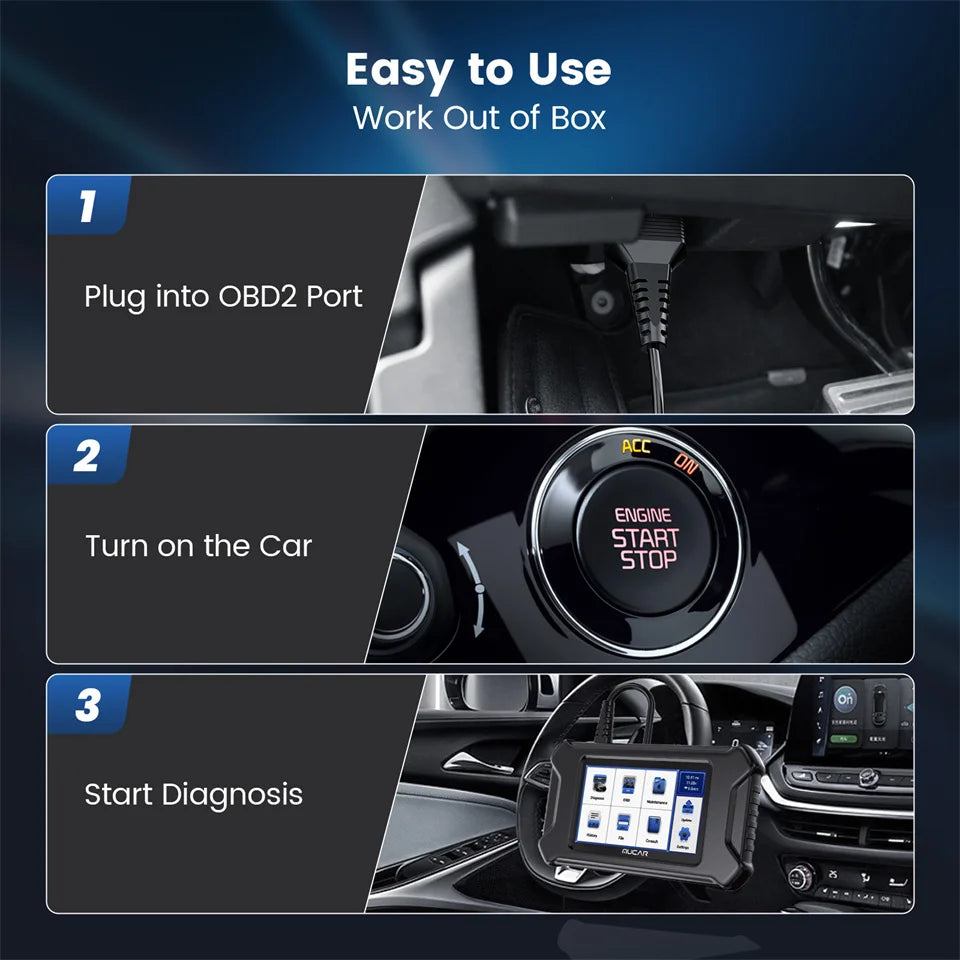 MUCAR CS90 Diagnostic Tools With 28 Reset Services Lifetime Free Auto Tools Engine System Diagnostic Scanner With 5inch Screen