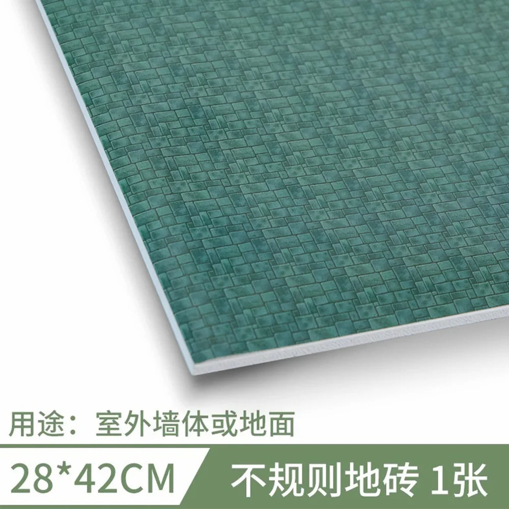 28x42CM Floor/Wall Sticker Materials DIY House Building Indoor/Outdoor Ground Layout Accessory With Back Adhesive 2Pcs/Lot