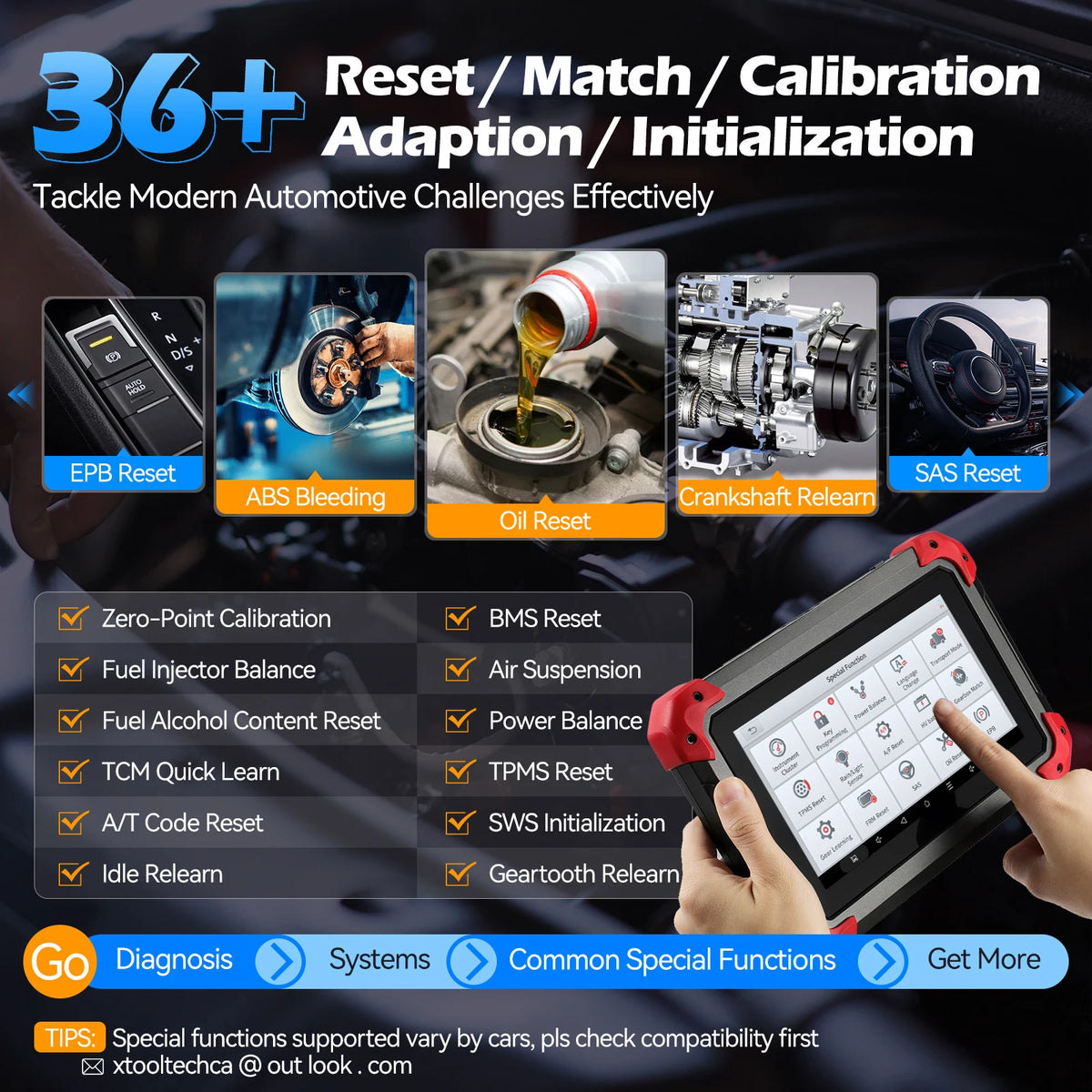 XTOOL D7 V2.0 All System Car Diagnostic Tool FCA Auto Auth ECU Coding 38+ Service Active Test OBD2 Scanner CAN FD DOIP