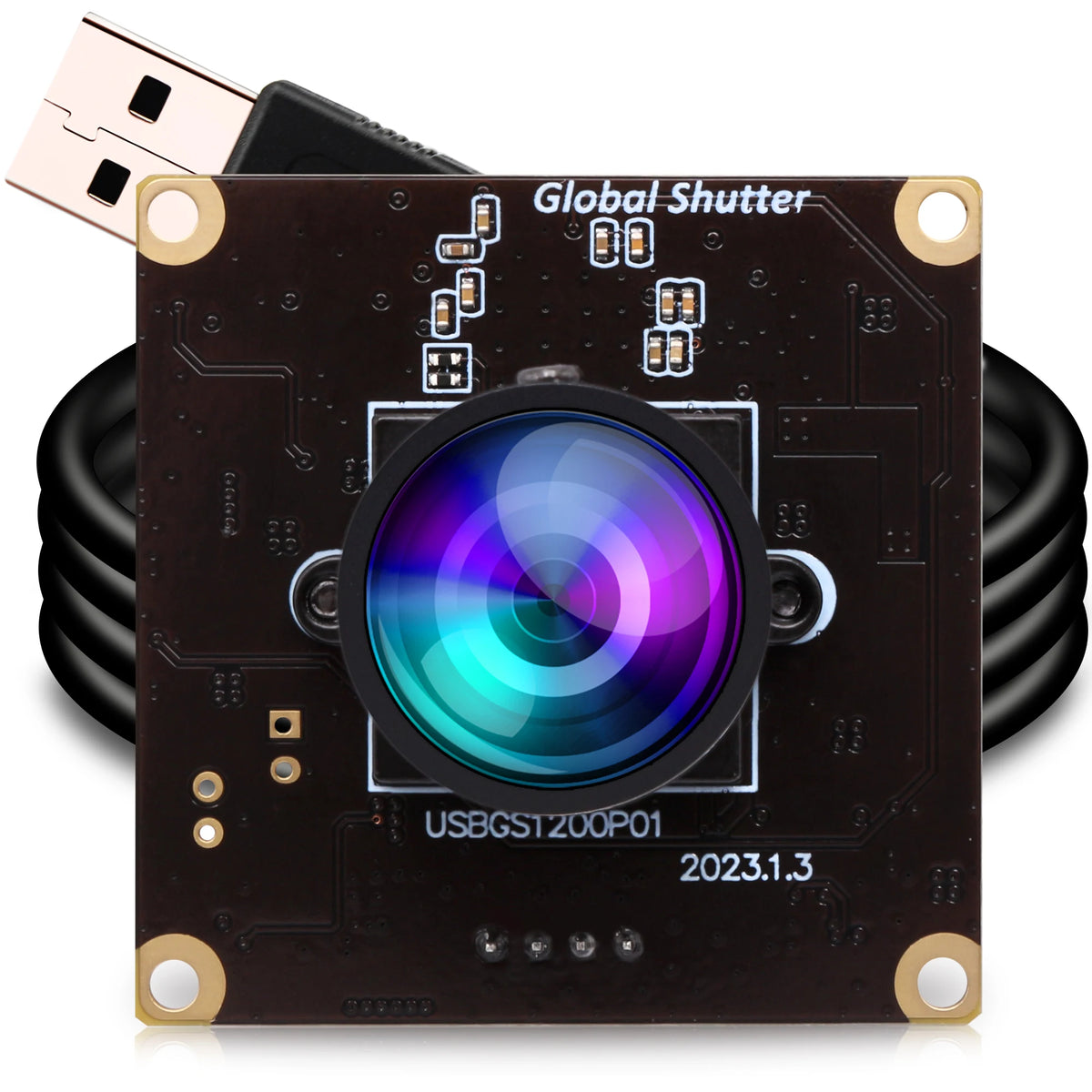 ELP 2.3MP Global Shutter 1080P 90fps High Frame Rate Aptina Webcam UVC Color USB Camera Module with Non Distortion M12 Lens