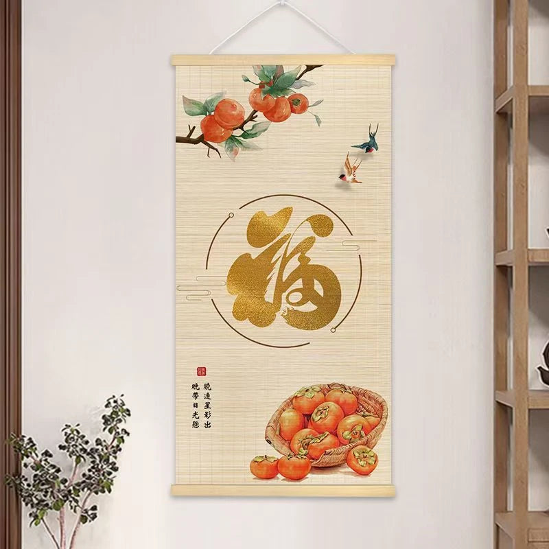 Koi hanging paintings, attracting wealth receiving blessings, living room decorations, home feng shui decoration