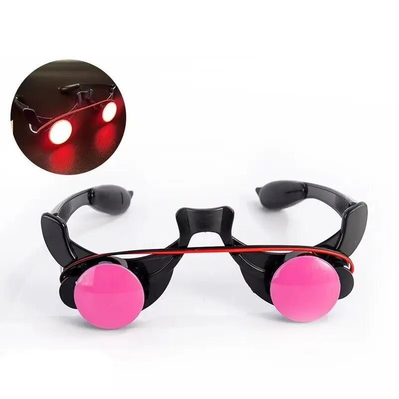 Halloween Light-Up LED Eyewear Anime Role Playing Props Funny Novelty Luminous Glasses Red Eyes Cosplay Masquerade Party Props