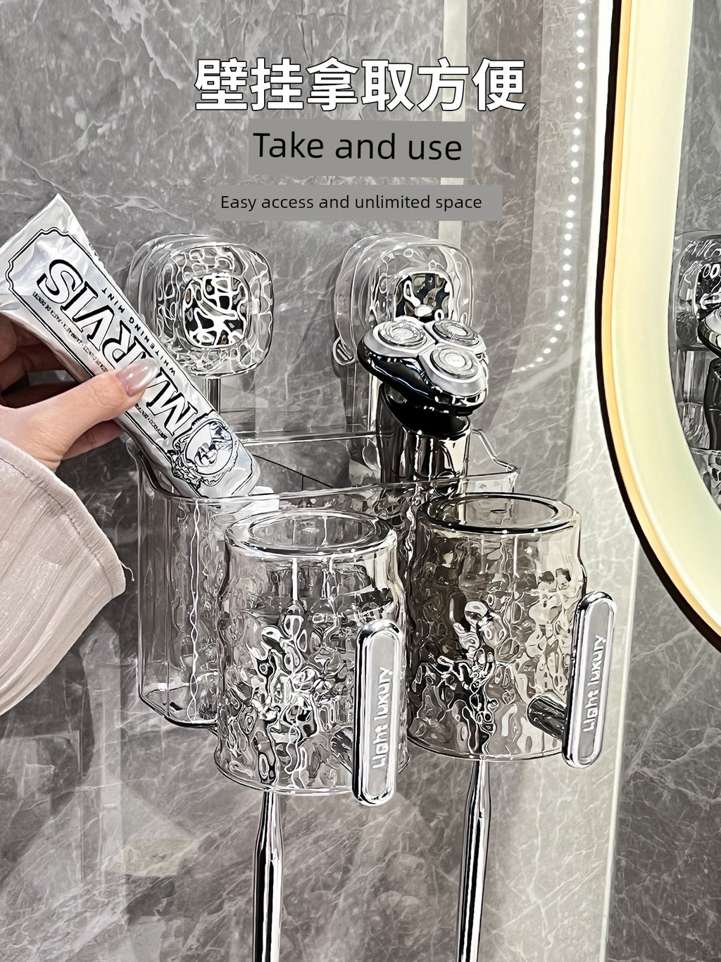 Suction Cup Toothbrush Rack Wall-Mounted No Punch Toothbrush Holder New Arrival Bathroom Tooth Cup Gargle Cup Shelf