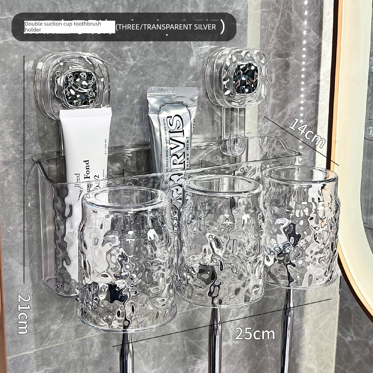 Suction Cup Toothbrush Rack Wall-Mounted No Punch Toothbrush Holder New Arrival Bathroom Tooth Cup Gargle Cup Shelf