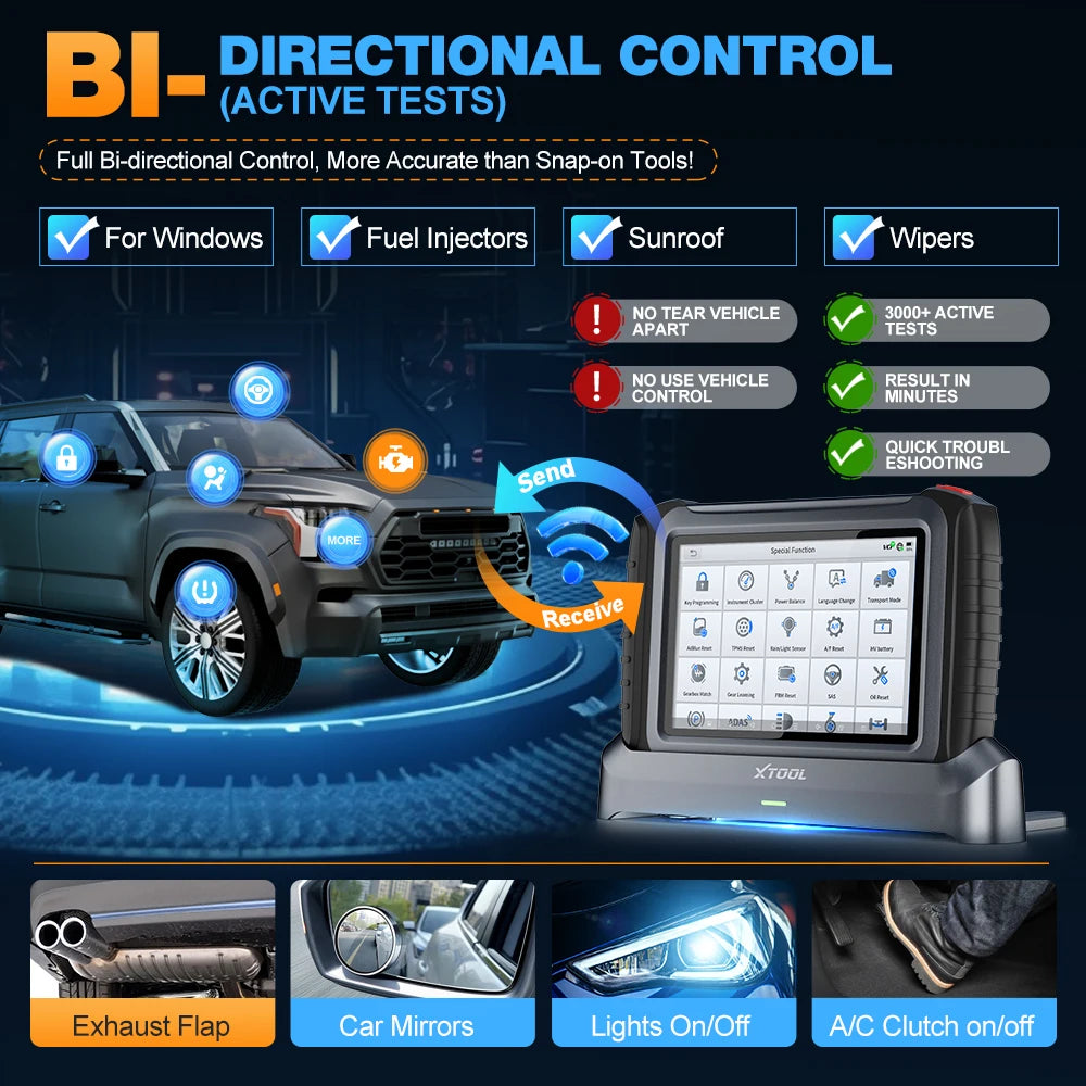 XTOOL InPlus IP919PRO BT Car Diagnostic Tool ECU Programming FCA CANFD DOIP Bi-directional ECU Coding Topology Map 42+ Services
