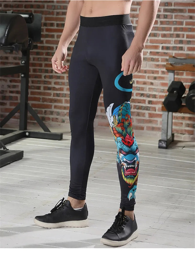Spring Autumn Men Running Tights GYM Camping Hiking Pants Male Basketball Football Soccer Fitness Exercise Sport Long Legging J7