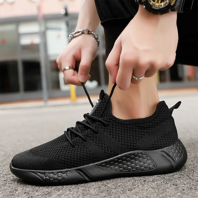 Men's Casual Sneakers Breathable Comfortable Walking Shoe Lace-up and Anti-slip Athletic Jogging Tennis Shoe Large Size 39-50