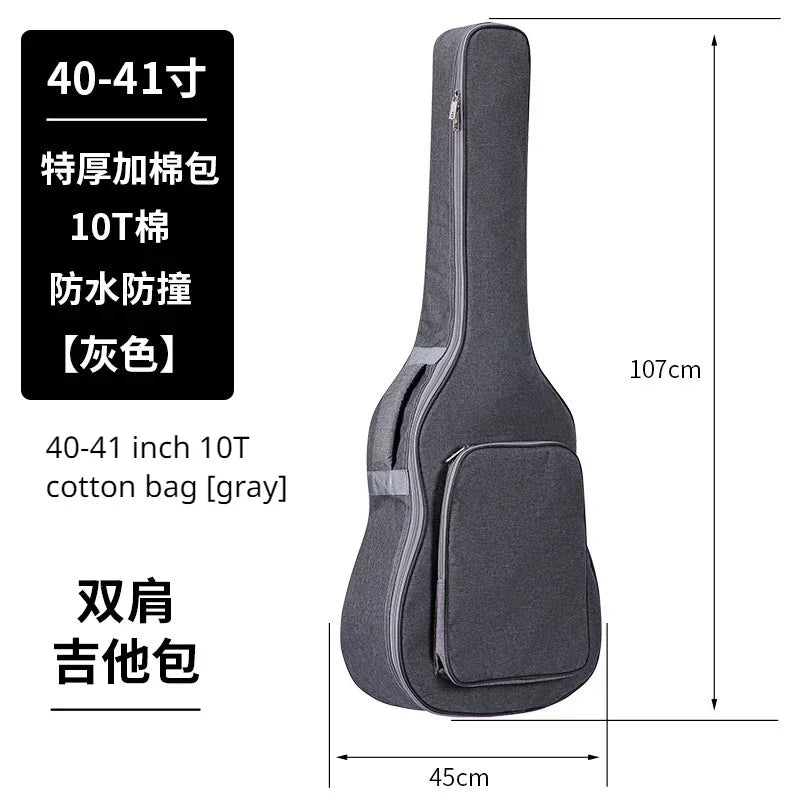 600D Oxford Fabric Waterproof Guitar Case Double Shoulders Padded Backpack 21-41in Guitar Bass Musical Instrument Carry Bag