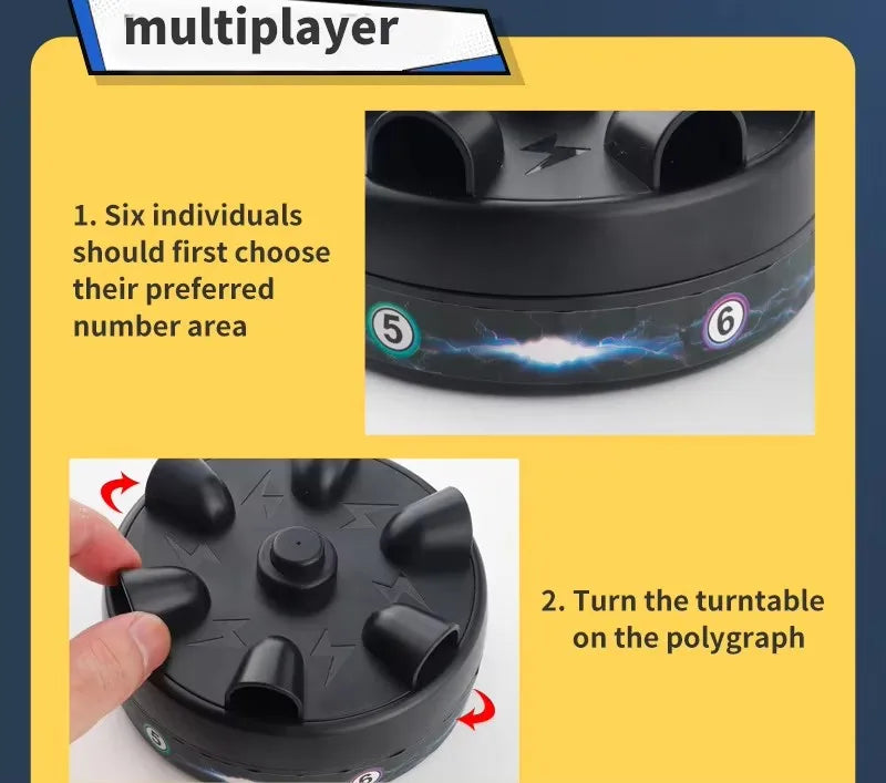 Funny Electric Shock Polygraph Tricky Lie Detector Test Lucky Shock Roulette 6 Fingers Novelty Party Board Game Toys For Adults
