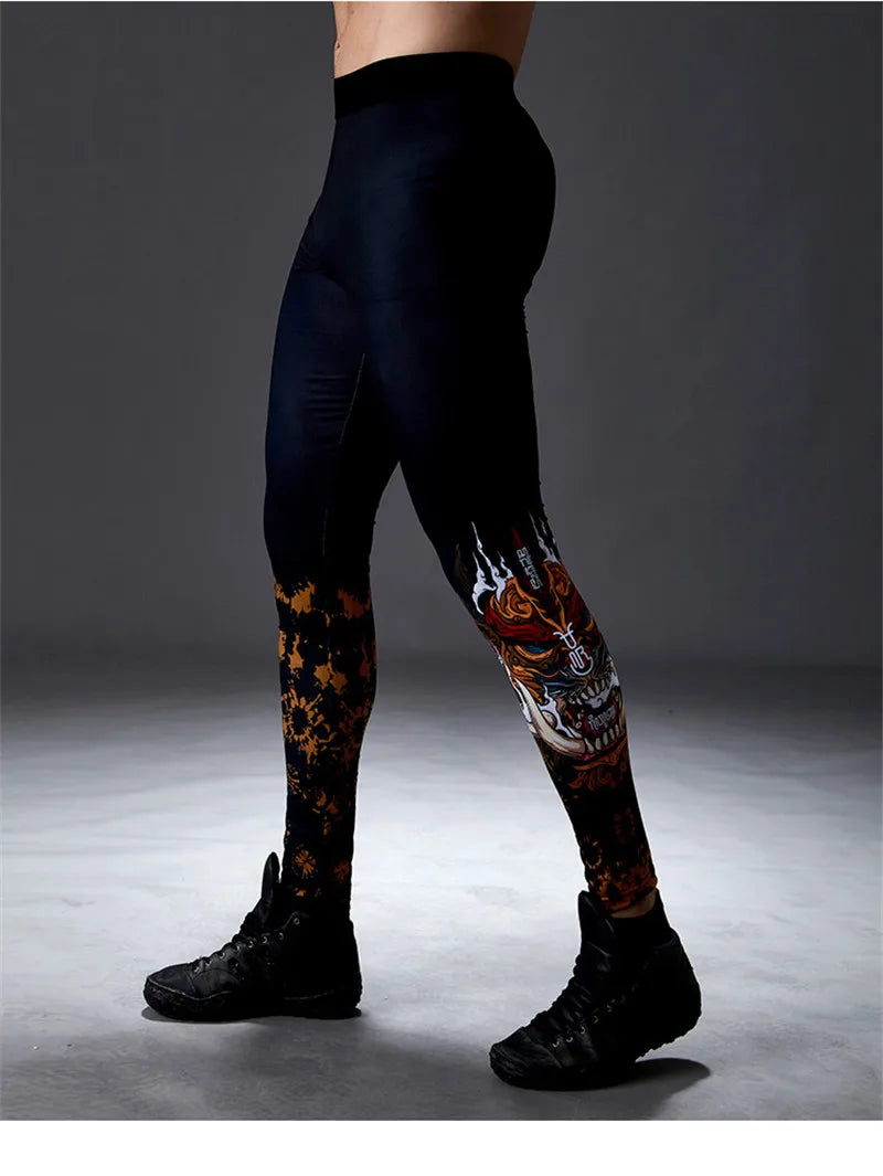 Spring Autumn Men Running Tights GYM Camping Hiking Pants Male Basketball Football Soccer Fitness Exercise Sport Long Legging J7