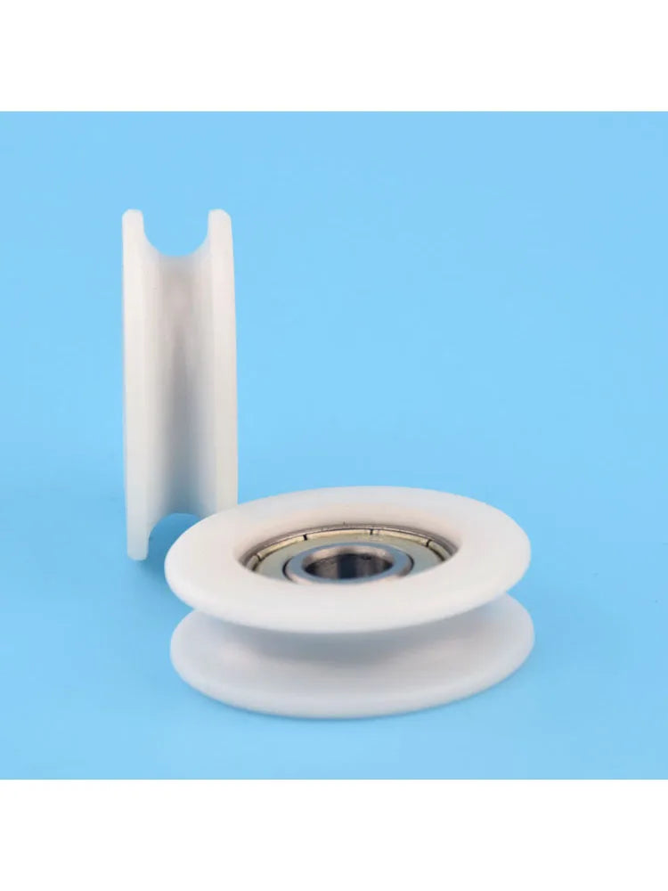 1Pc 8x34x10.5mm rubber coated bearing pulley, bathroom door and window accessories, nylon pulley