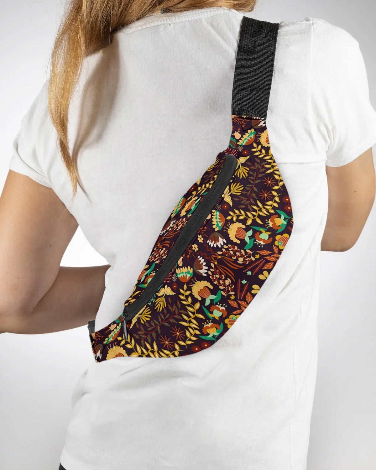 Colorful Mexico Flower Bird Men Women Waist Bag Fanny Pack Purse Large Phone Belt Bag Wallet Pouch Waterproof Banana Hip Bags