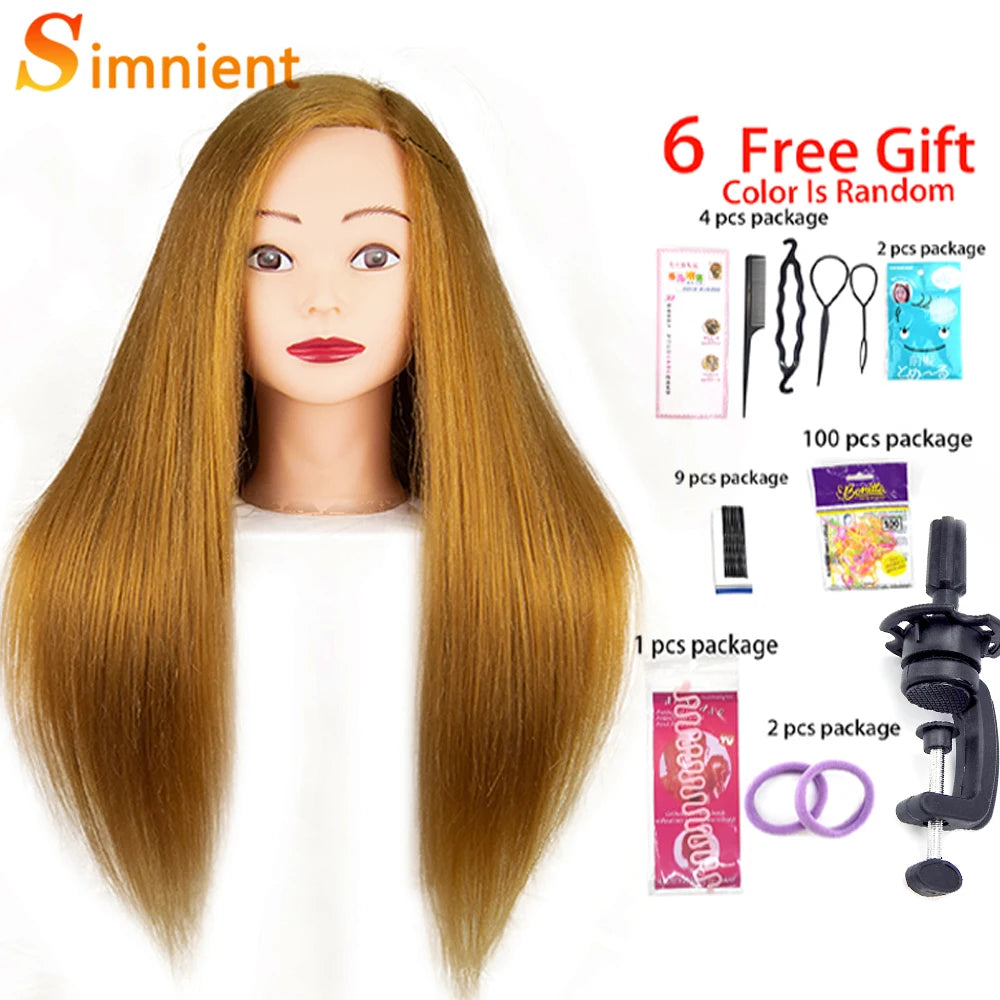 Mannequin Head With 26” 85%Real Human Hair Styling Training Head Manikin Cosmetology Doll Head For Straightening Curling Braid