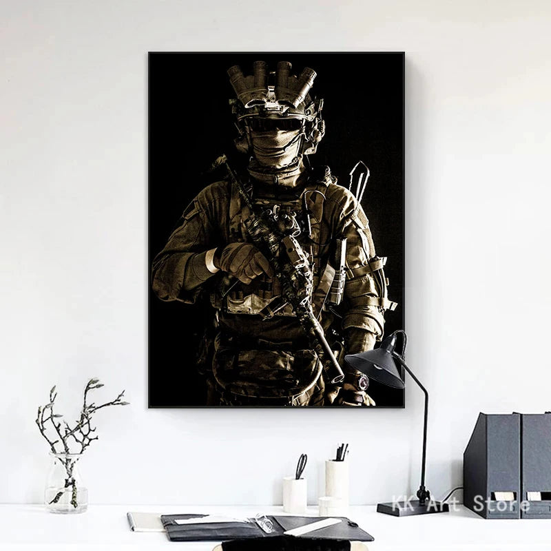 Military Special Forces Canvas Painting Soldier Poster HD Printing Modern Wall Art Pictures Boy Room Living Room Home Decor