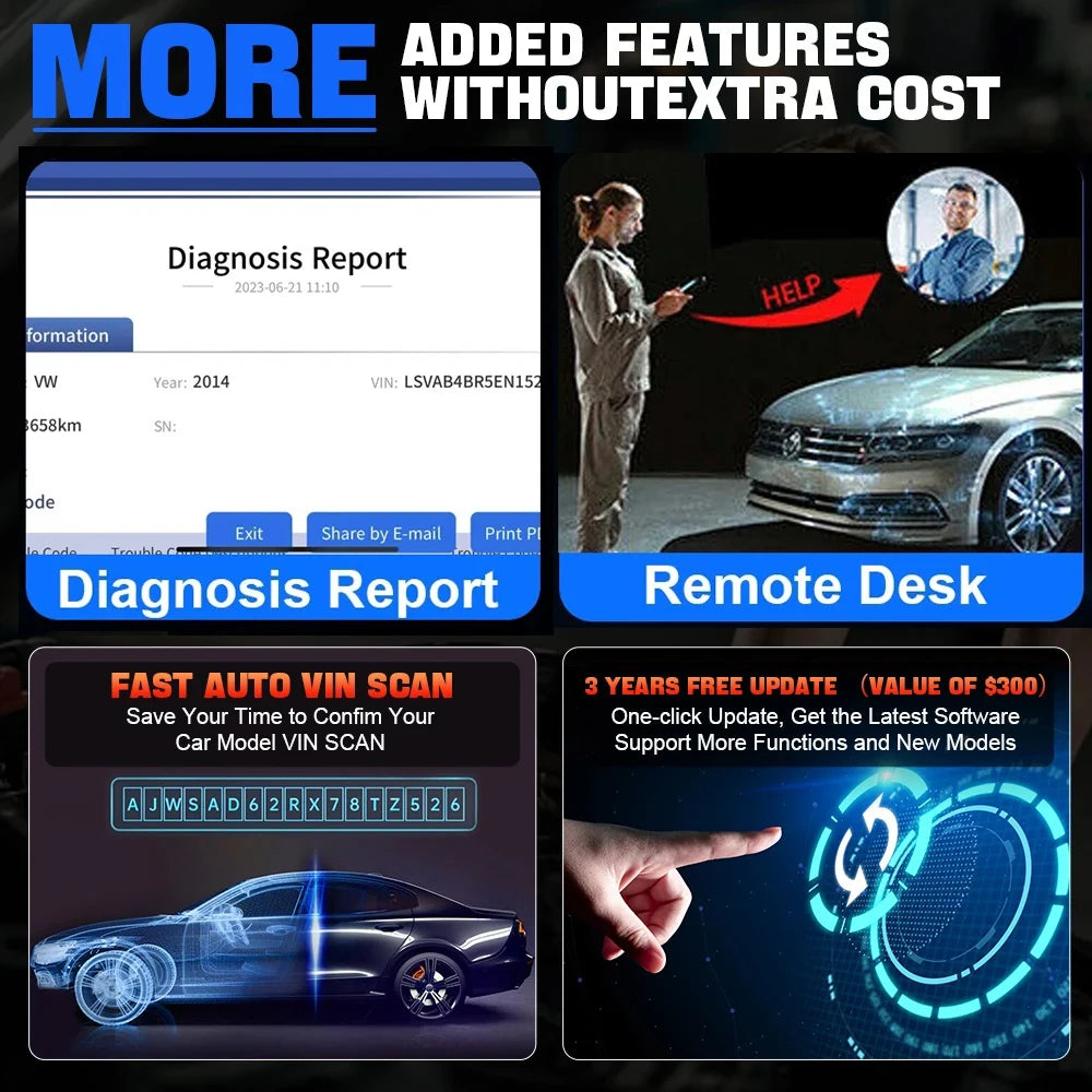 XTOOL D7 V2.0 All System Car Diagnostic Tool FCA Auto Auth ECU Coding 38+ Service Active Test OBD2 Scanner CAN FD DOIP