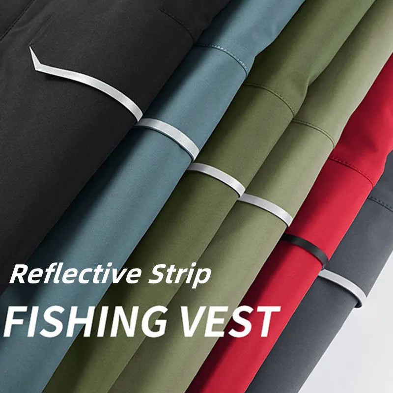 Top Quality Outdoor Professional Reflective Vests Men Summer Multi-pocket Zipper Light Casual Hiking Fishing Cycling Safety Vest