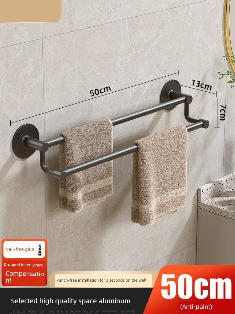 Wall-Mounted Alumimum Single Rod Toilet Towel Rack