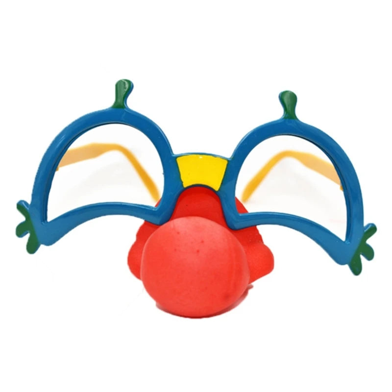 Funny Disguise Glasses Novelty Clown Eyewear with Soft Nose for Halloween Cosplay Photo Props for Adult Kid