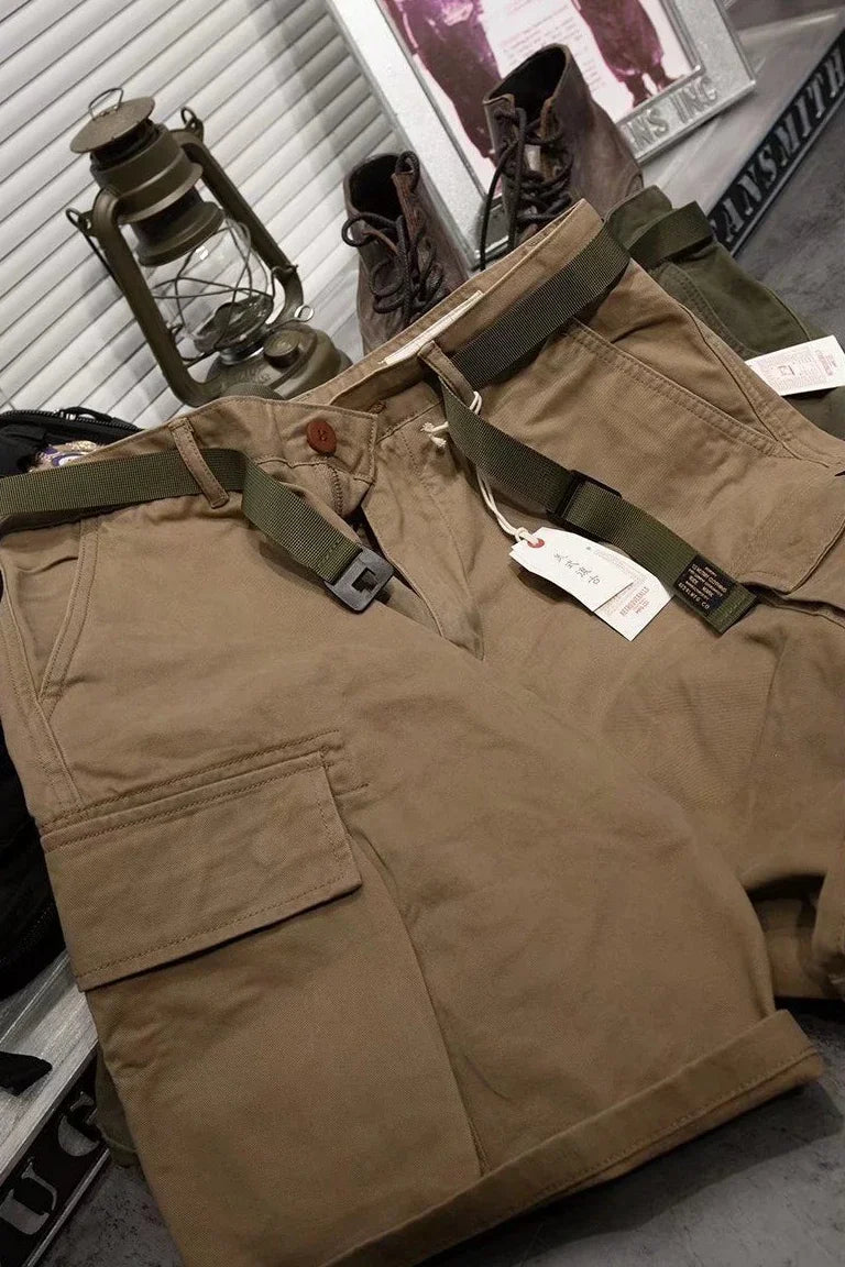 Mens Cargo Shorts With Draw String Hiking Combat Bermuda Short Pants For Men Luxury Y2k Trend Unique Cotton Hevy Whate New In