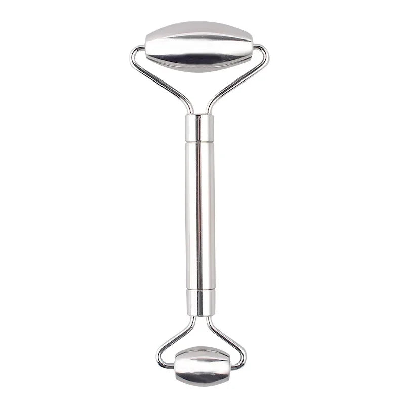 Stainless Steel Facial Roller Gua Sha Tool Set Face Care Massage Crystal Jade Rose Quartz Health Anti Wrinkle Cellulite Massager