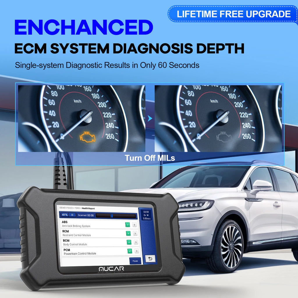 MUCAR CS90 Diagnostic Tools With 28 Reset Services Lifetime Free Auto Tools Engine System Diagnostic Scanner With 5inch Screen