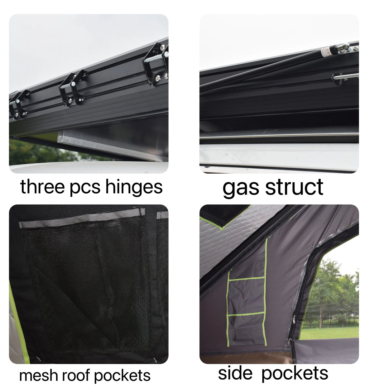New Arrival Aluminum Triangle Hard Shell Rooftop Tent Outdoor Camping Waterproof SUV Car Roof Top Tent