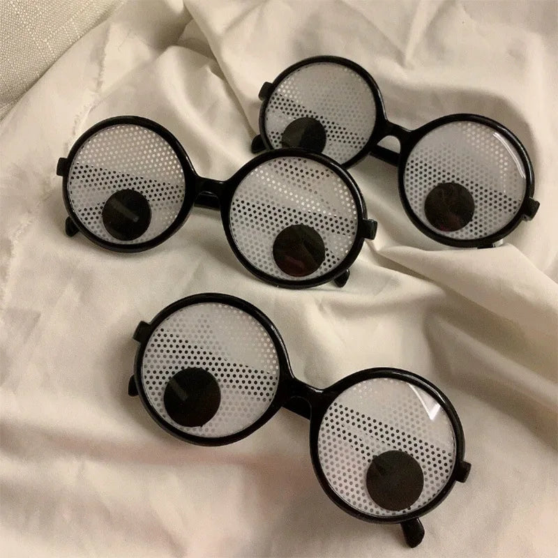 New Type Creative Plastic Cute Will Turn the Eyeball Round Frame Funny Party Glasses Entertainment Game Novelty Toys