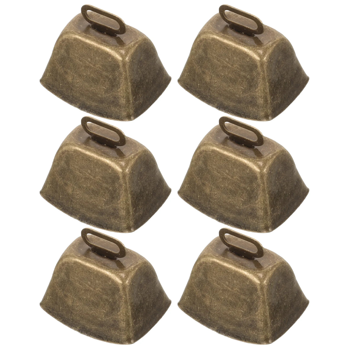 6 Pcs Vintage Cowbell Bells Eat Grass Cattle Ornament Copper Noise Makers for Sporting Events Sheep Dog Hanging