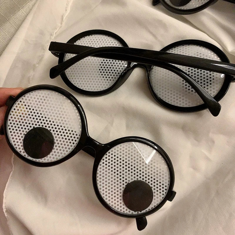 New Type Creative Plastic Cute Will Turn the Eyeball Round Frame Funny Party Glasses Entertainment Game Novelty Toys