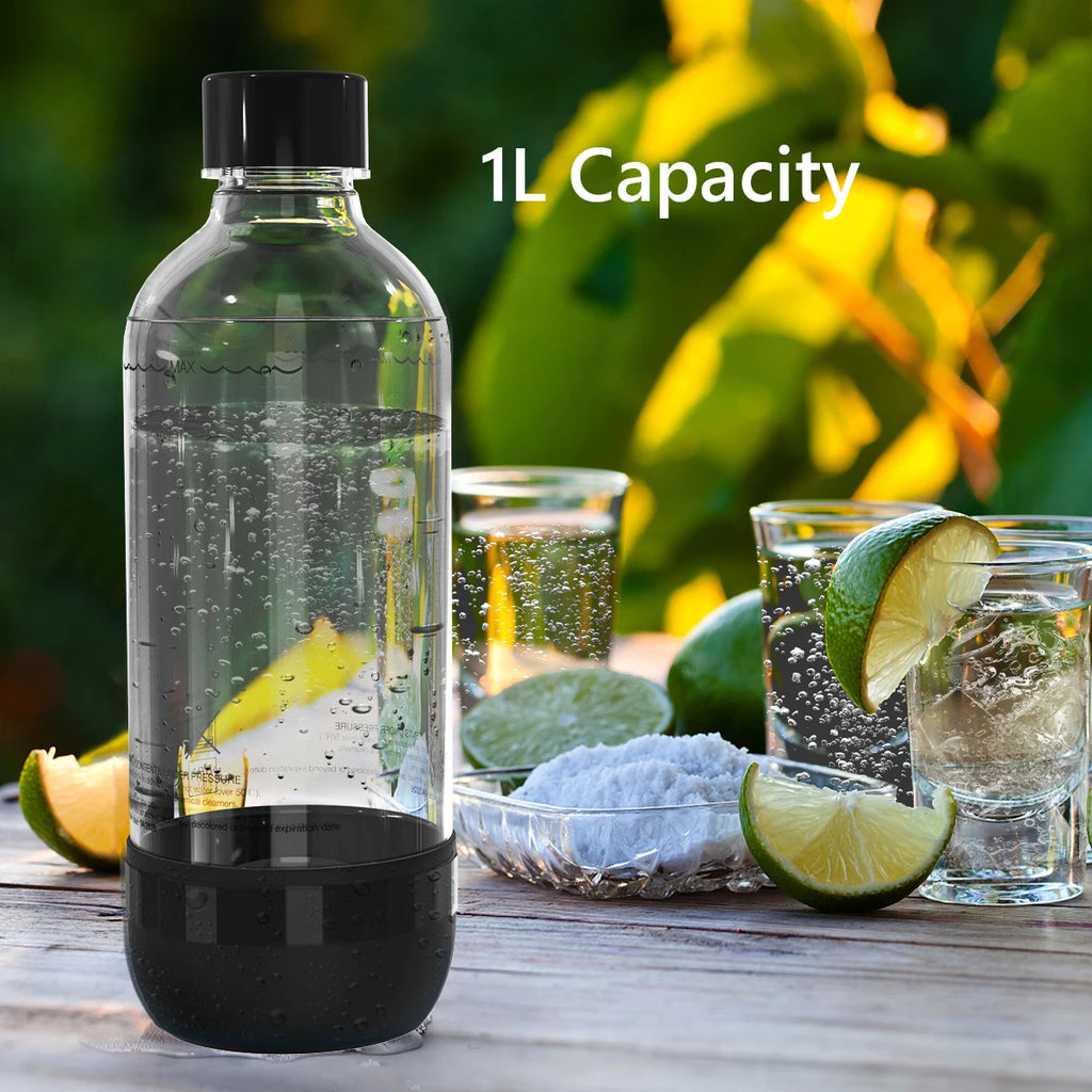 1L White PET Soda Carbonating Bottle - Ideal for Carbonated Beverages and Bottled Drinks