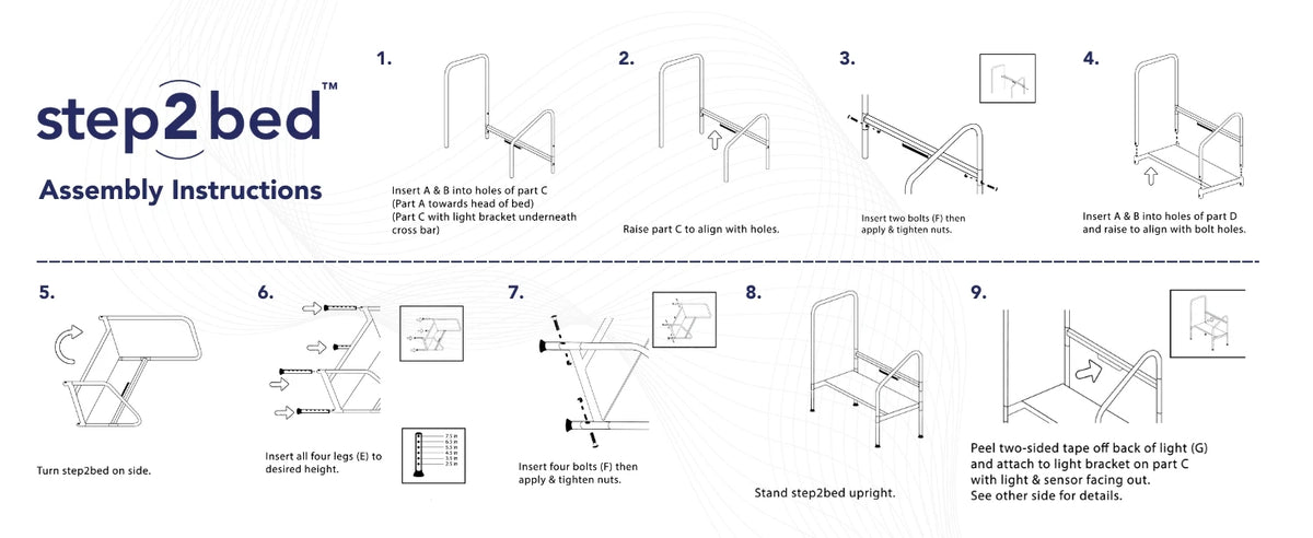 Deluxe Bed Rails for Elderly Adults - Adjustable Height Bed Safety Rail for Seniors with Cane Holder, LED Light, Mesh