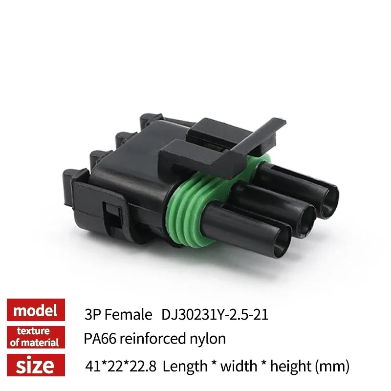 5/20/100sets 1 2 3 4 6Pin Way Delphi 2.5 GM Automotive Female Male Weather Pack Electrical Socket Plug Automobile Connectors