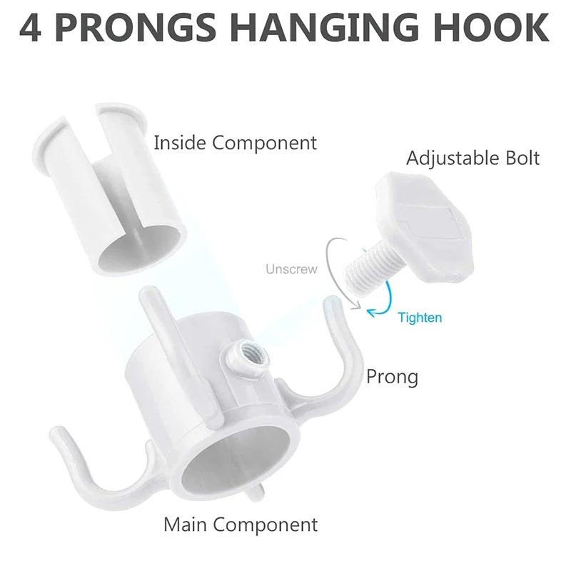Beach Sunshade Umbrella Hook Hanging Rack Outdoor Camping Trip Clasp 4 Prongs Hook For Towels Bags Hats Sunglasses