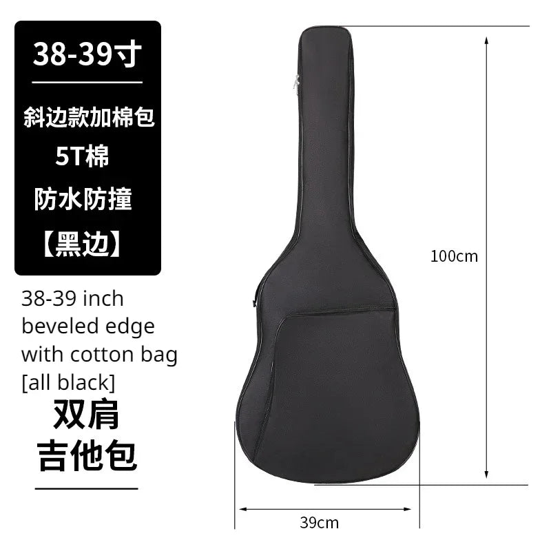 600D Oxford Fabric Waterproof Guitar Case Double Shoulders Padded Backpack 21-41in Guitar Bass Musical Instrument Carry Bag