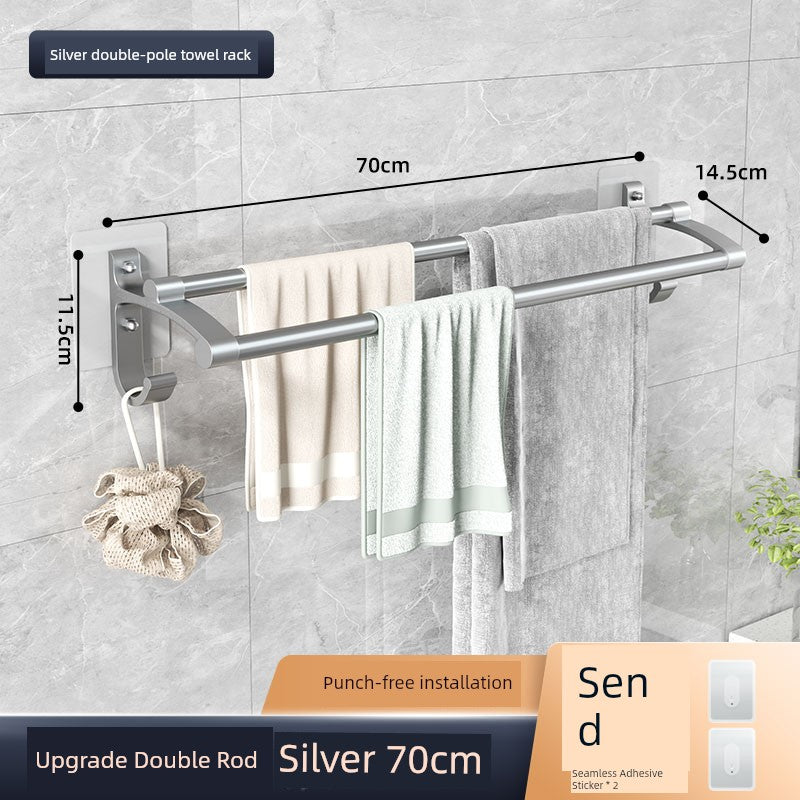 Wall-Mounted Alumimum Single Rod Toilet Towel Rack
