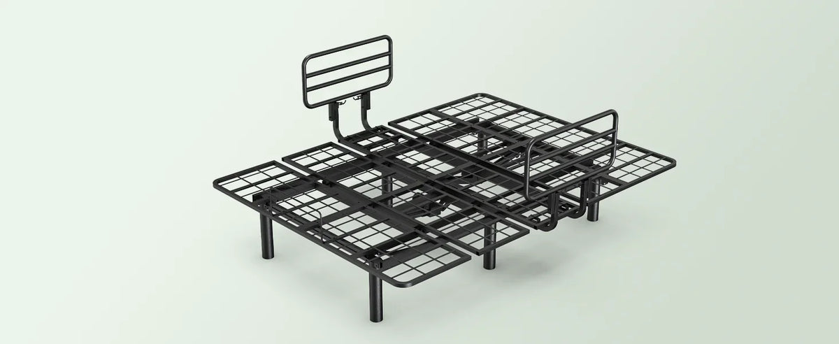 Adjustable Bed Base with one Bed Assist Rail for Seniors, Premium Quiet Motor, Anti-Snore, Zero Gravity, Memory Pre-Sets, Wirele