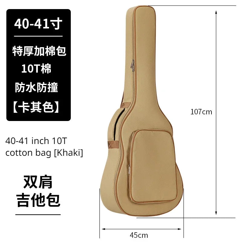 600D Oxford Fabric Waterproof Guitar Case Double Shoulders Padded Backpack 21-41in Guitar Bass Musical Instrument Carry Bag