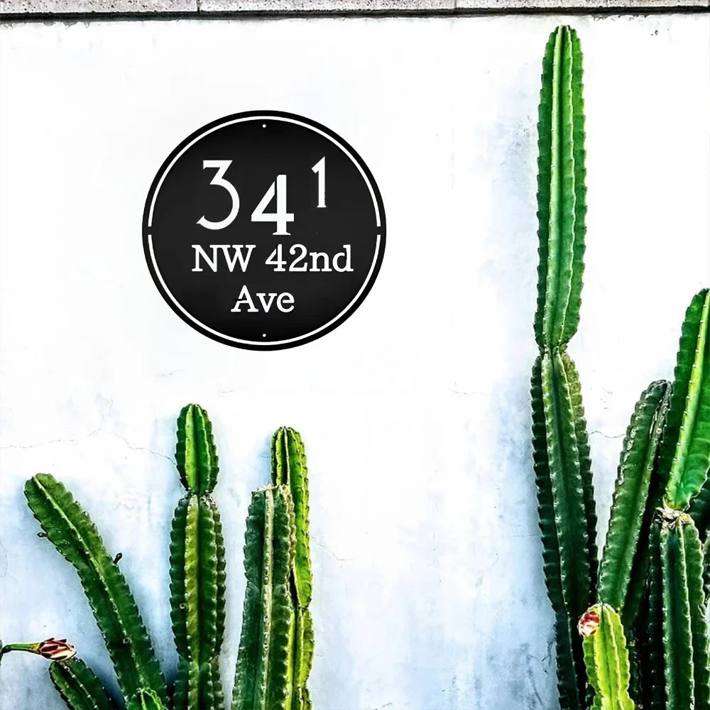 "Enhance Your Stylish Home with 1pc Personalized Metal Address Sign, A Modern Solution for A Unique and Ideal Decoration."