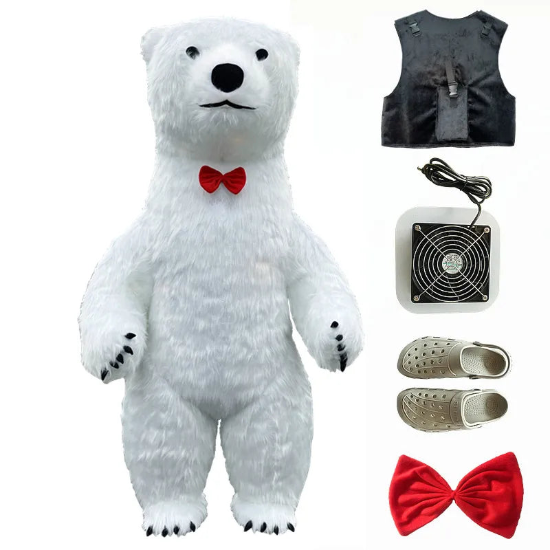 2.6M inflatable polar bear, giant panda, brown bear performance suit, funny doll, Santa Claus, snowman, animal shape performance