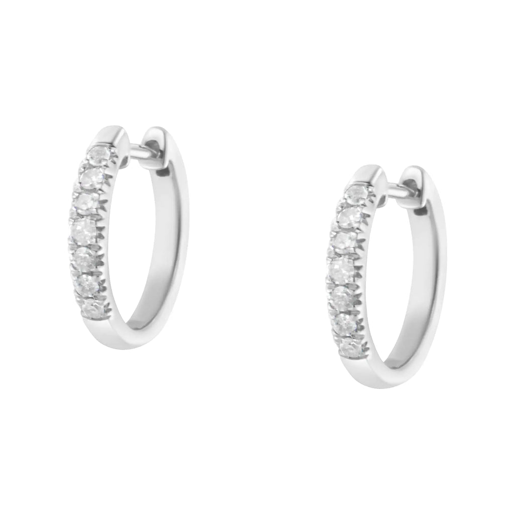 Aros de diamantes de 1/4 ct en plata de ley 925 (color IJ, claridad I3)