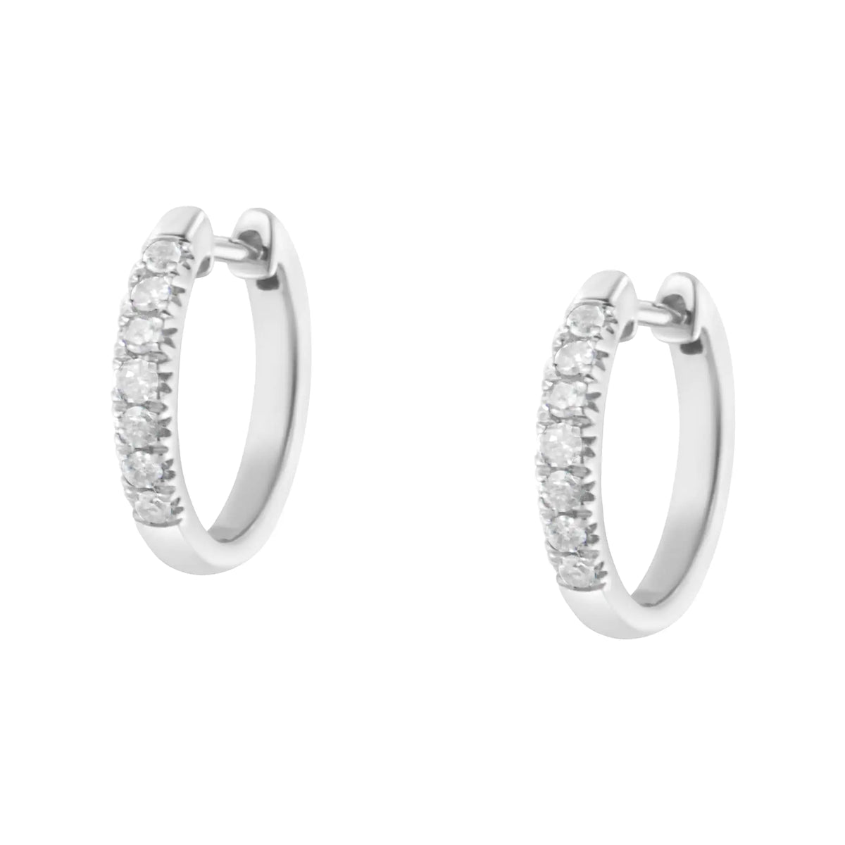 Aros de diamantes de 1/4 ct en plata de ley 925 (color IJ, claridad I3)