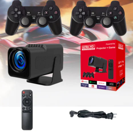 Consola de juegos con proyector Android portátil para el hogar