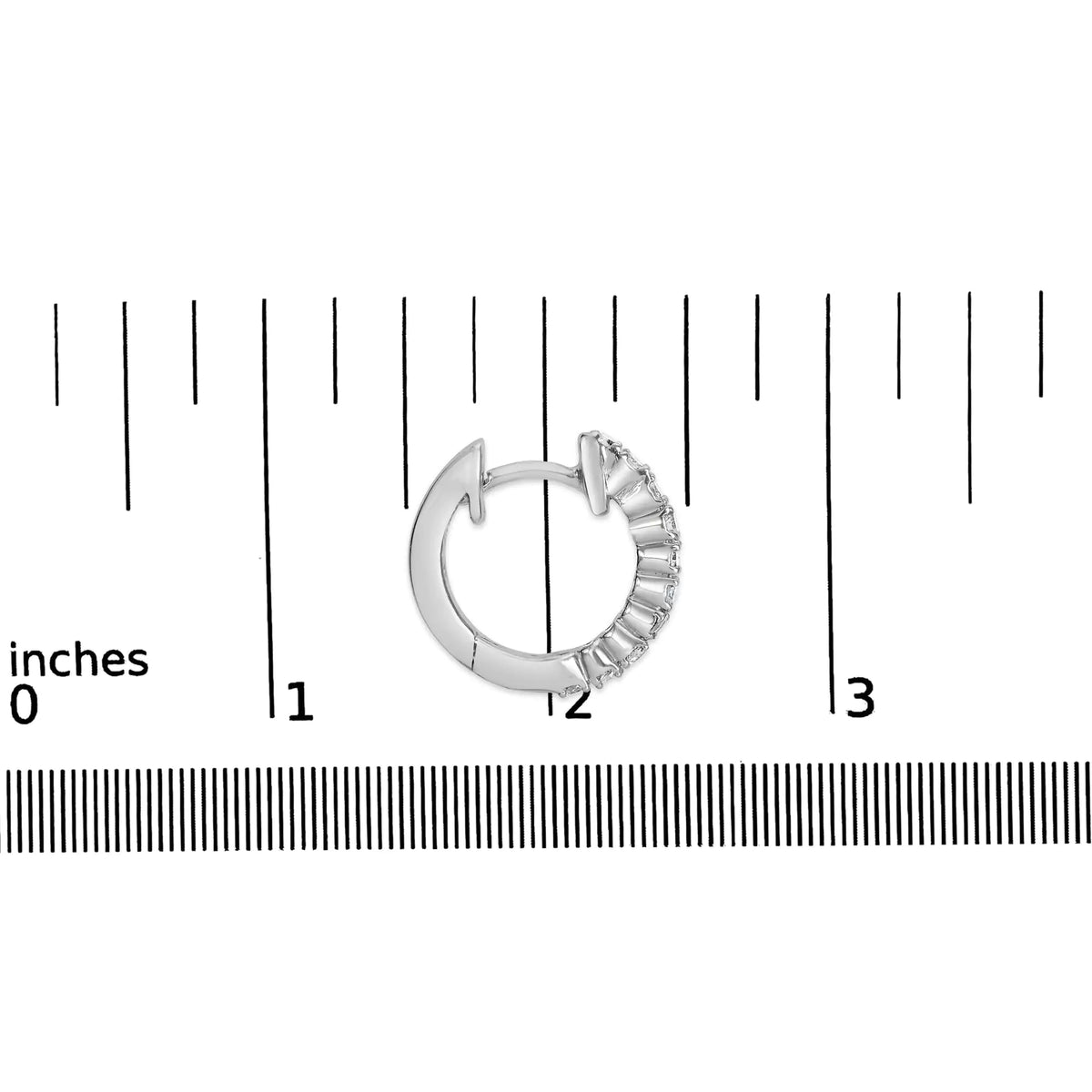 Aros pequeños de diamantes de 1/6 ct en plata de ley 925 (color IJ, claridad I2-I3)
