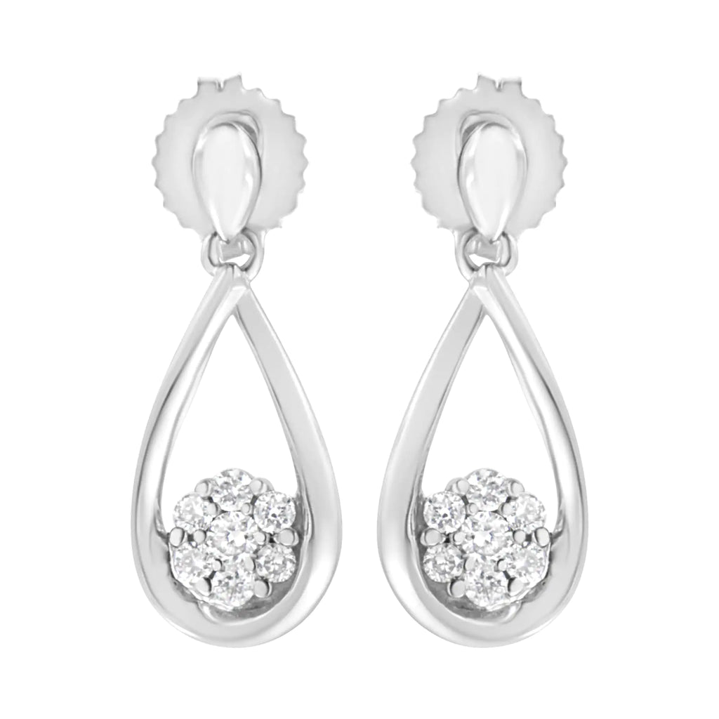.925 Sterling Silver 1/3 cttw Lab Grown Diamond Drop Earring (F-G Color, VS2-SI1 Clarity)