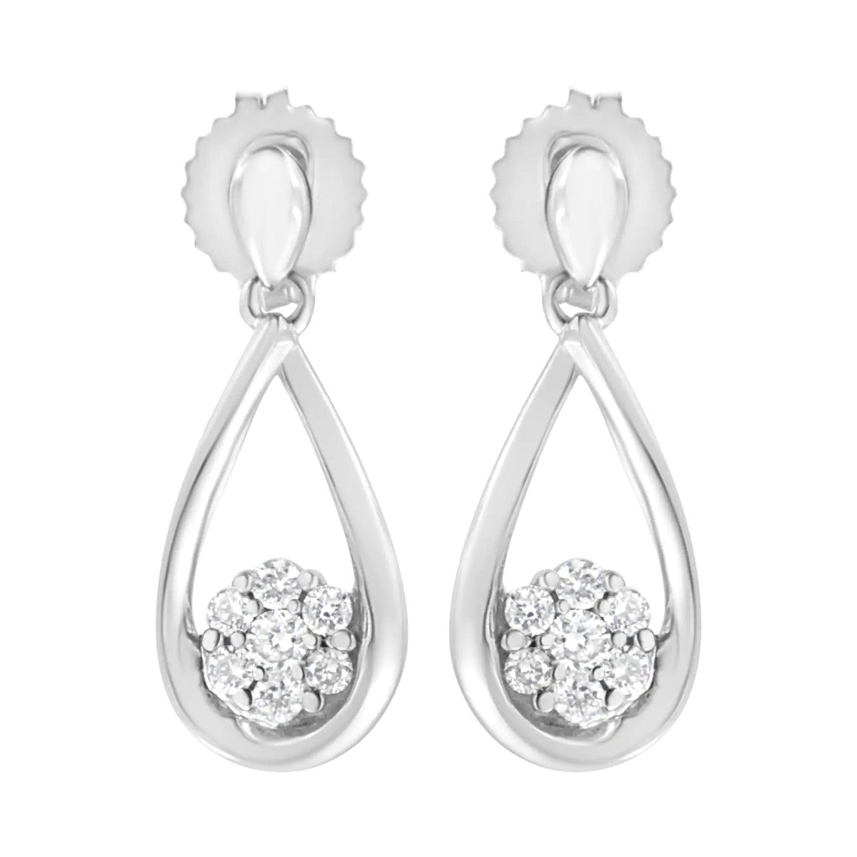 .925 Sterling Silver 1/3 cttw Lab Grown Diamond Drop Earring (F-G Color, VS2-SI1 Clarity)