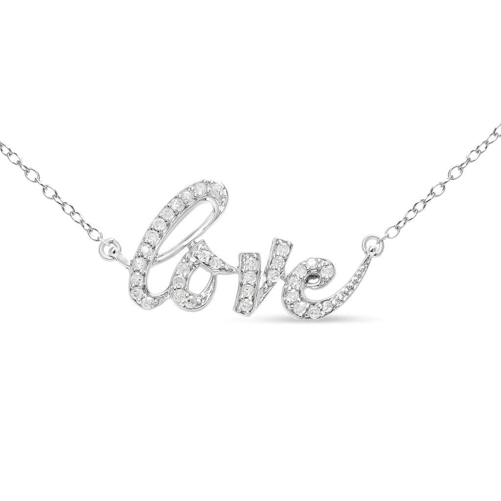 Collar con colgante de 18" con diamantes redondos de 1/5 ct en plata de ley 925 (color IJ, claridad I2-I3)