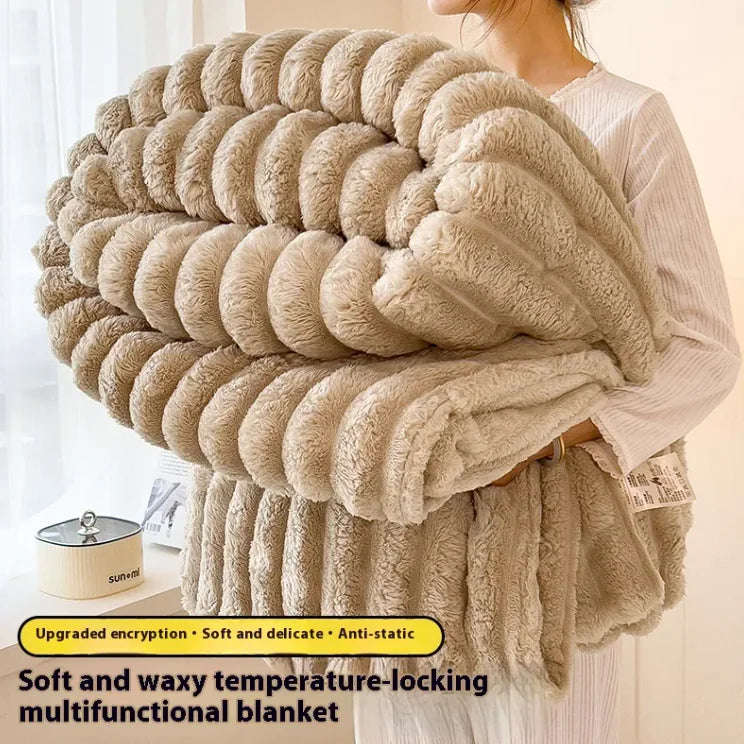 VelvetCozy Solid Color Thickened Nap Blanket